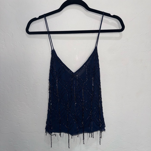 Free People Tops - Free People Navy Beaded Camisole